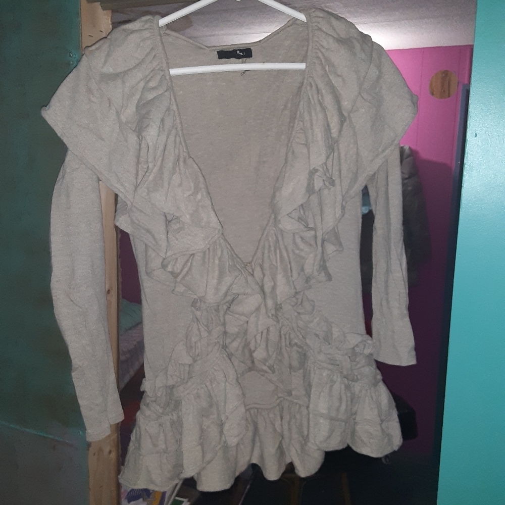 Ryu Plunging V neck Ruffled Blouse